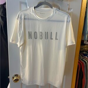 NOBULL Cream Logo White Men's Tee